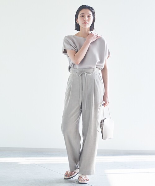 THE SHOP TK (ザ ショップ ティーケー )の「◆【ヒルナンデス!で紹介】【UVケア/接触冷感/毛玉になりにくい/洗濯機OK】美人サマーニット(ニット/セーター・レディース・黄緑系/ライトオレンジ系/ブラック/ライトベージュ・12/13)」の7枚目の写真