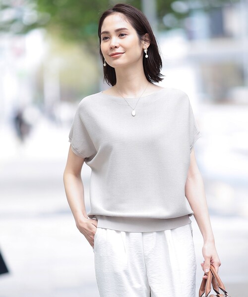 THE SHOP TK (ザ ショップ ティーケー )の「◆【ヒルナンデス!で紹介】【UVケア/接触冷感/毛玉になりにくい/洗濯機OK】美人サマーニット(ニット/セーター・レディース・黄緑系/ライトオレンジ系/ブラック/ライトベージュ・12/13)」の10枚目の写真