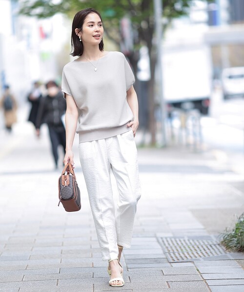 THE SHOP TK (ザ ショップ ティーケー )の「◆【ヒルナンデス!で紹介】【UVケア/接触冷感/毛玉になりにくい/洗濯機OK】美人サマーニット(ニット/セーター・レディース・黄緑系/ライトオレンジ系/ブラック/ライトベージュ・12/13)」の12枚目の写真