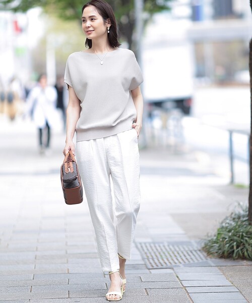 THE SHOP TK (ザ ショップ ティーケー )の「◆【ヒルナンデス!で紹介】【UVケア/接触冷感/毛玉になりにくい/洗濯機OK】美人サマーニット(ニット/セーター・レディース・黄緑系/ライトオレンジ系/ブラック/ライトベージュ・12/13)」の13枚目の写真