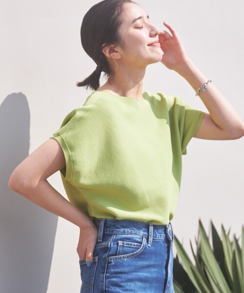 THE SHOP TK (ザ ショップ ティーケー )の「◆【ヒルナンデス!で紹介】【UVケア/接触冷感/毛玉になりにくい/洗濯機OK】美人サマーニット(ニット/セーター・レディース・黄緑系/ライトオレンジ系/ブラック/ライトベージュ・12/13)」の15枚目の写真