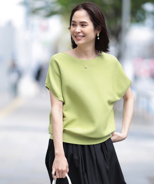 THE SHOP TK (ザ ショップ ティーケー )の「◆【ヒルナンデス!で紹介】【UVケア/接触冷感/毛玉になりにくい/洗濯機OK】美人サマーニット(ニット/セーター・レディース・黄緑系/ライトオレンジ系/ブラック/ライトベージュ・12/13)」の17枚目の写真