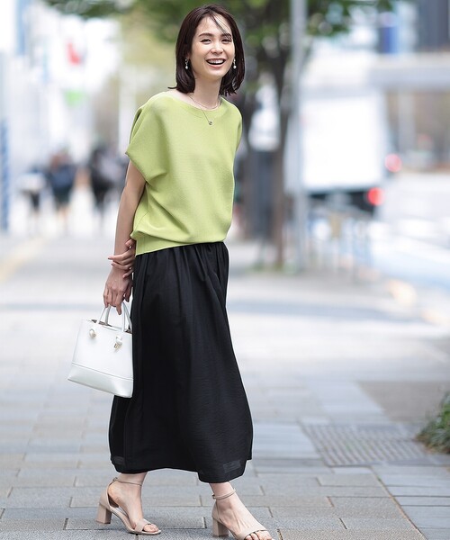 THE SHOP TK (ザ ショップ ティーケー )の「◆【ヒルナンデス!で紹介】【UVケア/接触冷感/毛玉になりにくい/洗濯機OK】美人サマーニット(ニット/セーター・レディース・黄緑系/ライトオレンジ系/ブラック/ライトベージュ・12/13)」の22枚目の写真