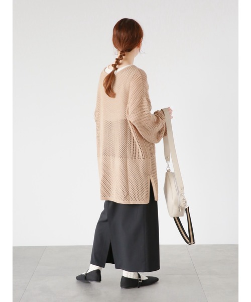 ehka sopo（エヘカソポ）の「ウエストリボンナロースカート（スカート・レディース・ブラック/グレー/キナリ・ﾌﾘ-）」の7枚目の写真