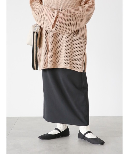 ehka sopo（エヘカソポ）の「ウエストリボンナロースカート（スカート・レディース・ブラック/グレー/キナリ・ﾌﾘ-）」の10枚目の写真