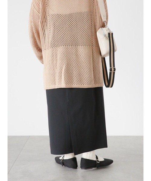 ehka sopo（エヘカソポ）の「ウエストリボンナロースカート（スカート・レディース・ブラック/グレー/キナリ・ﾌﾘ-）」の12枚目の写真