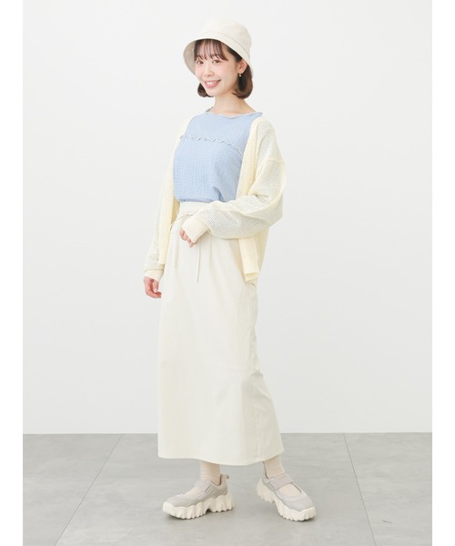 ehka sopo（エヘカソポ）の「ウエストリボンナロースカート（スカート・レディース・ブラック/グレー/キナリ・ﾌﾘ-）」の19枚目の写真