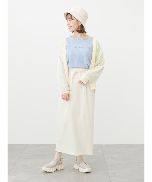 ehka sopo（エヘカソポ）の「ウエストリボンナロースカート（スカート・レディース・ブラック/グレー/キナリ・ﾌﾘ-）」の20枚目の写真