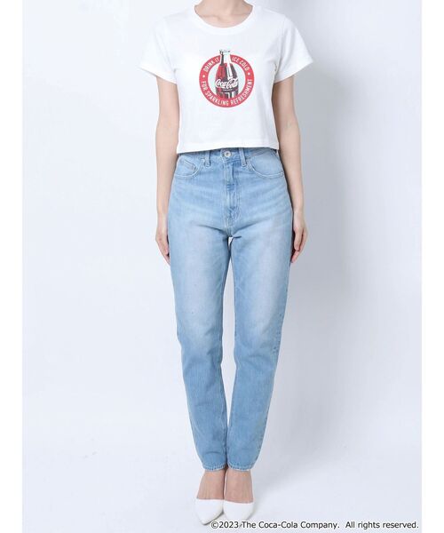 GYDA（ジェイダ）の「Coca-Cola ショートタイトTシャツ（Tシャツ/カットソー・レディース・ブラック/レッド/オフホワイト・FREE）」の21枚目の写真