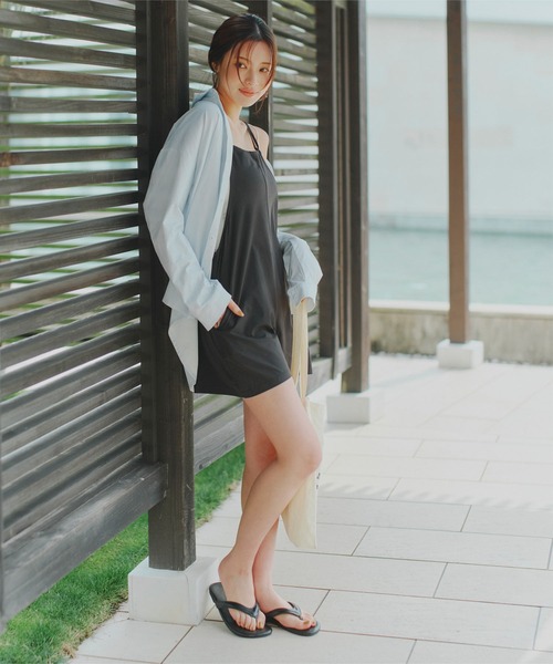 sea.(シードット)の「UVカット吸水速乾バッククロスデザインオールインワンラッシュガード(ラッシュガード・レディース・スミクロ/ブラウン/ブラック系その他・L/M)」の6枚目の写真