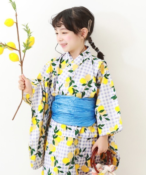 devirock（デビロック）の「浴衣 兵児帯2点セット（浴衣・キッズ・パープル/イエロー系その他/ピンク/ブルー系その他2/ブルー系その他/ブルー系その他3/グリーン系その他/ネイビー/ピンクベージュ/ブルー/グリーン/レッド/イエロー/ピンク系その他・100cm/140cm/120cm/110cm/130cm/150cm/90cm/160cm）」の10枚目の写真