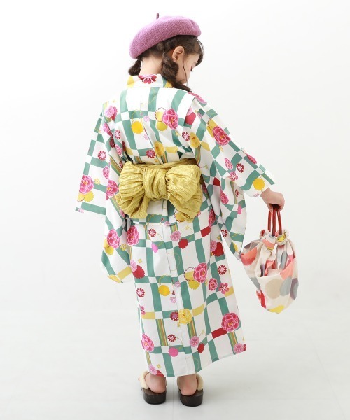 devirock（デビロック）の「浴衣 兵児帯2点セット（浴衣・キッズ・パープル/イエロー系その他/ピンク/ブルー系その他2/ブルー系その他/ブルー系その他3/グリーン系その他/ネイビー/ピンクベージュ/ブルー/グリーン/レッド/イエロー/ピンク系その他・100cm/140cm/120cm/110cm/130cm/150cm/90cm/160cm）」の16枚目の写真