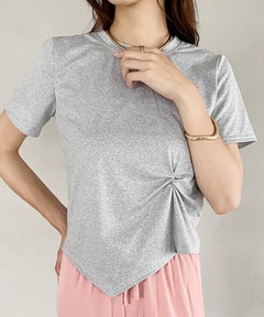 セール】ポンチウエストコンシャスVネックトップス（Tシャツ