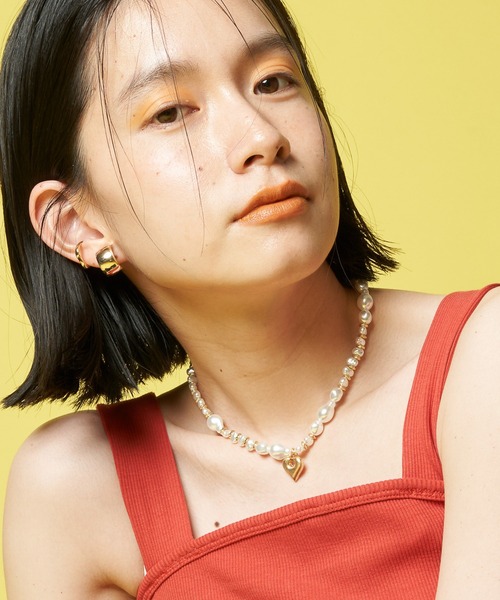 AMERICAN HOLIC(アメリカンホリック)の「【WEB限定】ハートトップコンビパールネックレス(ネックレス・レディース・シルバー/ゴールド・FREE)」の2枚目の写真