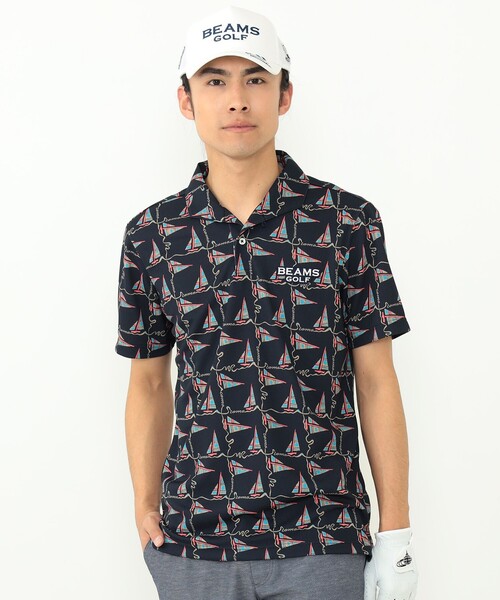 MEN〉BEAMS GOLF PURPLE LABEL / COMOプリント イタリアンカラー