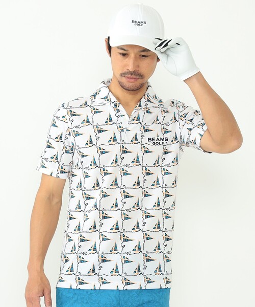 MEN〉BEAMS GOLF PURPLE LABEL / COMOプリント イタリアンカラー