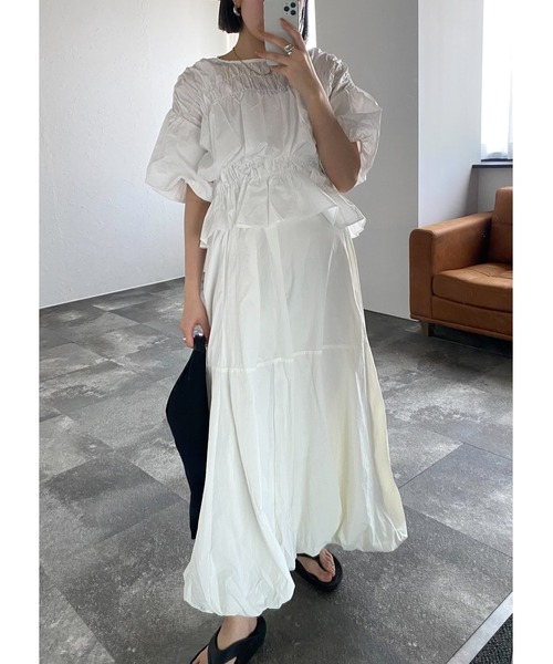 leimn（レイムン）の「タフタバルーンスカート（スカート・レディース・オフホワイト・MEDIUM）」の2枚目の写真