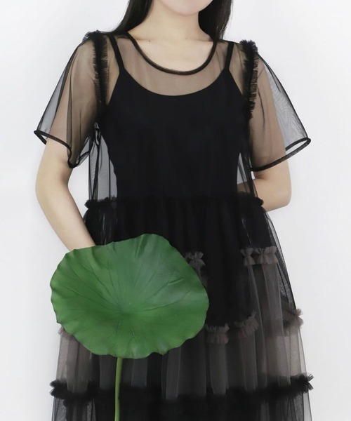 MAYC boutique（メイクブティック）の「Sheer Tiered Mesh Dress