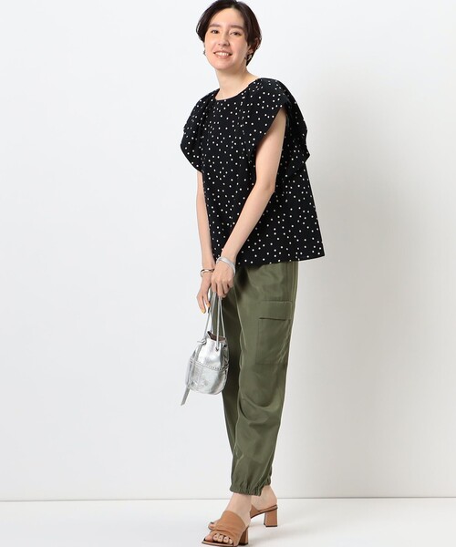 BEARDSLEYドットリップルブラウス美品 BEARDSLEY（ビアズリー）の「ドットリップルノースリブラウス