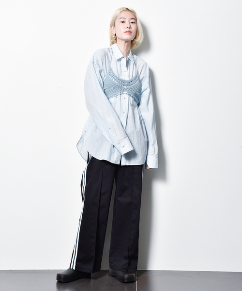 CITYSHOP(シティーショップ)の「WASHER TAFFETA シャツ(シャツ/ブラウス・レディース・ブラック/サックスブルー・FREE)」の14枚目の写真