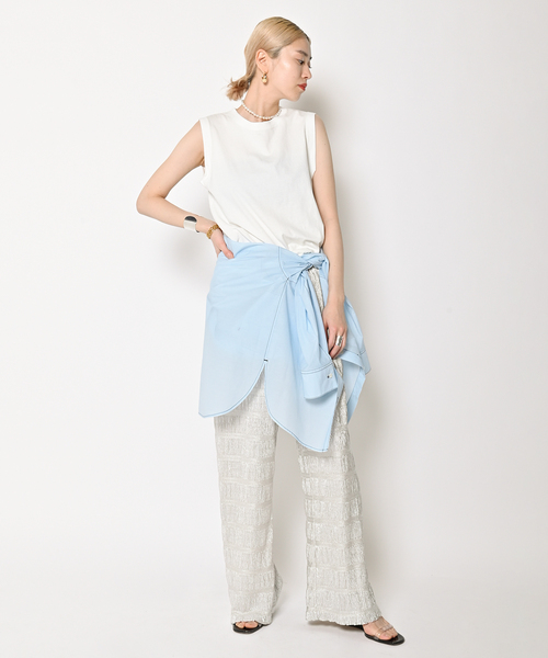 CITYSHOP(シティーショップ)の「WASHER TAFFETA シャツ(シャツ/ブラウス・レディース・ブラック/サックスブルー・FREE)」の21枚目の写真