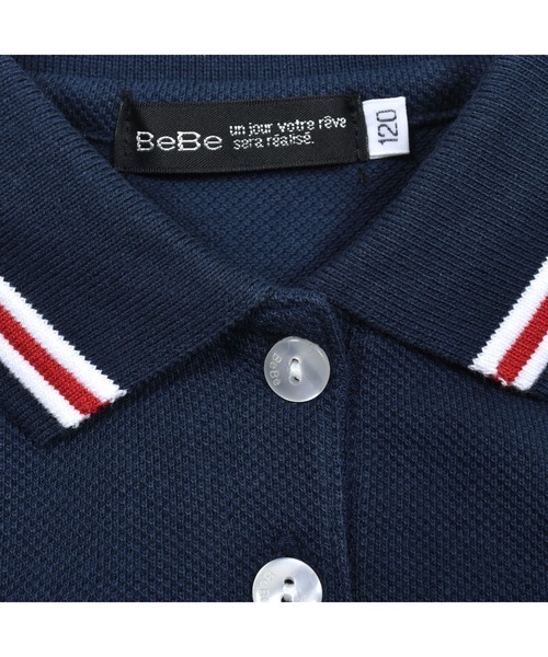 BeBe(ベベ)の「BeBe/【お揃い】ライン入りポロワンピース(90~150cm)(ワンピース・キッズ・ネイビー・150/100/120/110/140/130/90)」の5枚目の写真