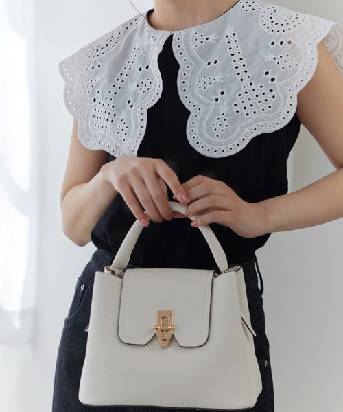 Edit Sheen(エディットシーン)の「トップハンドルフラップスクエアバッグ(ショルダーバッグ・レディース・ベージュ/ホワイト/イエロー/ラベンダー/ブラック・FREE)」の6枚目の写真