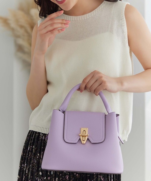 Edit Sheen(エディットシーン)の「トップハンドルフラップスクエアバッグ(ショルダーバッグ・レディース・ベージュ/ホワイト/イエロー/ラベンダー/ブラック・FREE)」の13枚目の写真