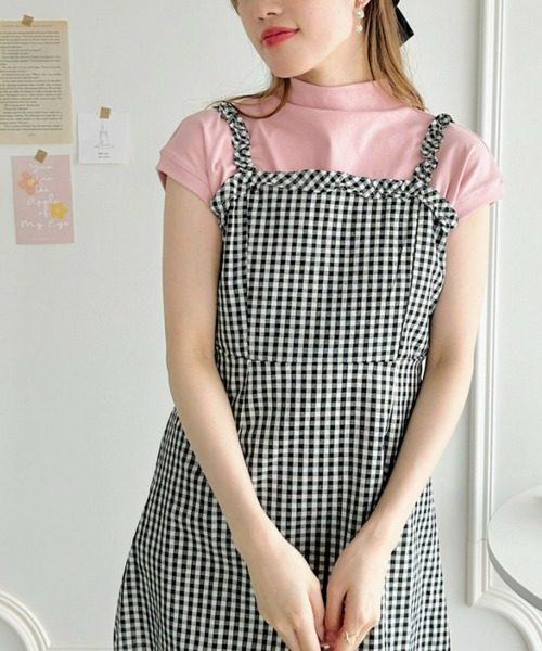Loueme(ルエム)の「プチハイネックフレンチスリーブトップス(Tシャツ/カットソー・レディース・ピンク/ホワイト/ブラック・FREE)」の17枚目の写真