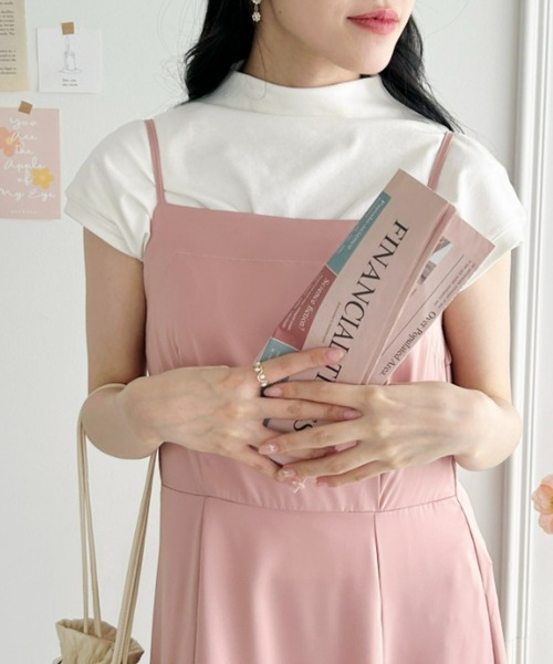 Loueme(ルエム)の「プチハイネックフレンチスリーブトップス(Tシャツ/カットソー・レディース・ピンク/ホワイト/ブラック・FREE)」の7枚目の写真