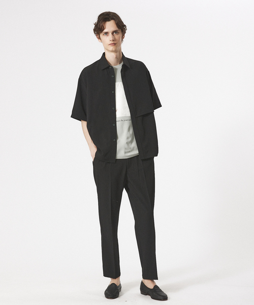 AH ABAHOUSE（エーエイチアバハウス）の「【AH ABAHOUSE/ セットアップ対応】トロミ生地 ヨークデザイン 半袖シャツ（シャツ/ブラウス・メンズ・グレイッシュベージュ/ブラック/グレイッシュブルー/チャコールグレー・46/48）」の13枚目の写真