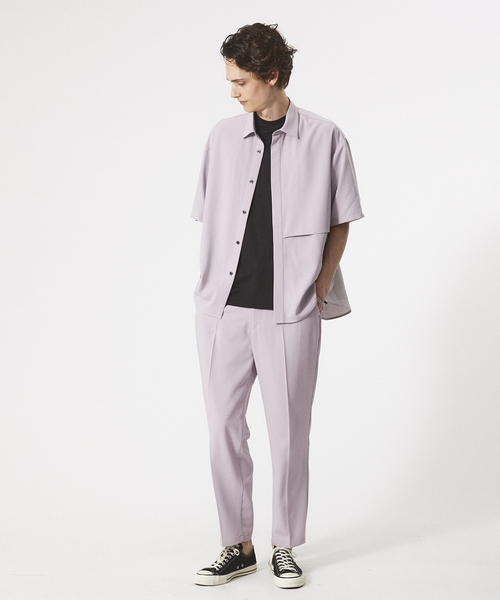 AH ABAHOUSE（エーエイチアバハウス）の「【AH ABAHOUSE/ セットアップ対応】トロミ生地 ヨークデザイン 半袖シャツ（シャツ/ブラウス・メンズ・グレイッシュベージュ/ブラック/グレイッシュブルー/チャコールグレー・46/48）」の18枚目の写真