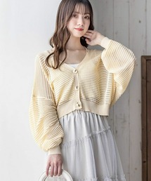 clear | 透カシ編ミニットカーディガン（ショート） (カーディガン/ボレロ)