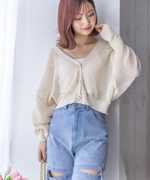 clear | 透かし編みニットショートカーディガン≪2024SS≫(カーディガン/ボレロ)