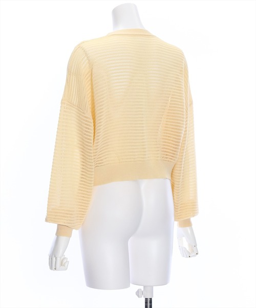 clear（クリア）の「透かし編みニットショートカーディガン≪2024SS≫（カーディガン/ボレロ・レディース・ブルー/アイボリー/イエロー系その他/ブラック・F）」の8枚目の写真