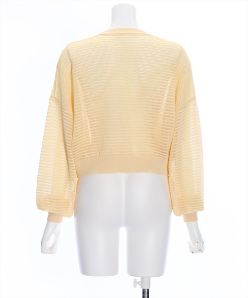 clear（クリア）の「透かし編みニットショートカーディガン≪2024SS≫（カーディガン/ボレロ・レディース・ブルー/アイボリー/イエロー系その他/ブラック・F）」の6枚目の写真