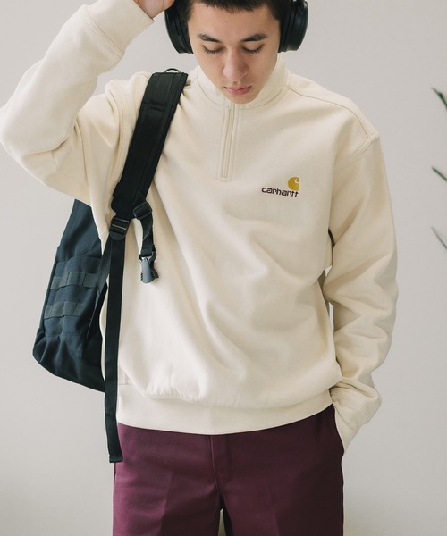 【Carharrt】カーハート WIP スウェットシャツ ベージュ Carhartt WIP/カーハートダブリューアイピー HALF ZIP AMERICAN