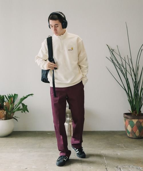 Carhartt WIP(カーハートダブリューアイピー)の「Carhartt WIP/カーハートダブリューアイピー HALF ZIP AMERICAN SCRIPT スウェットシャツ プルオーバー(スウェット・メンズ・ブラック/グレー/ナチュラル・S/M/L)」の4枚目の写真