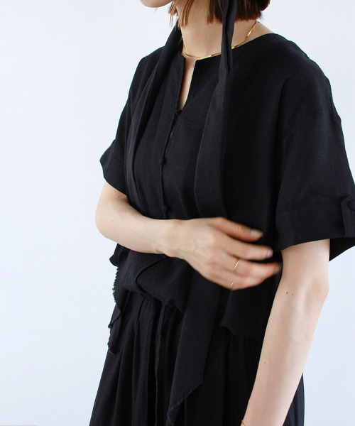 Crisp（クリスプ）の「ショートスリーブオールインワン（サロペット/オーバーオール・レディース・ナチュラル/ブラック・FREE）」の22枚目の写真