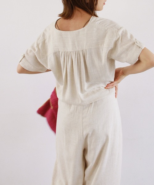 Crisp（クリスプ）の「ショートスリーブオールインワン（サロペット/オーバーオール・レディース・ナチュラル/ブラック・FREE）」の20枚目の写真