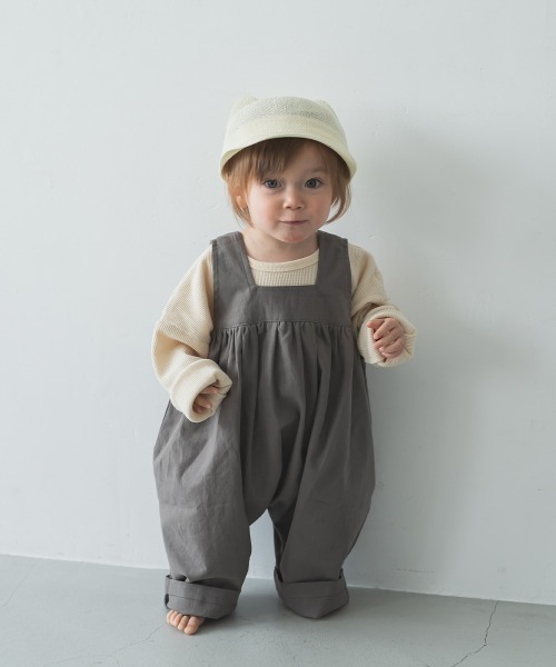 riziere（リジェール）の「胸切り替えギャザーサロペット（つなぎ/オールインワン・キッズ・チャコールグレー/グリーン系その他/ベージュ系その他・120/90/100/130/110/80）」の13枚目の写真