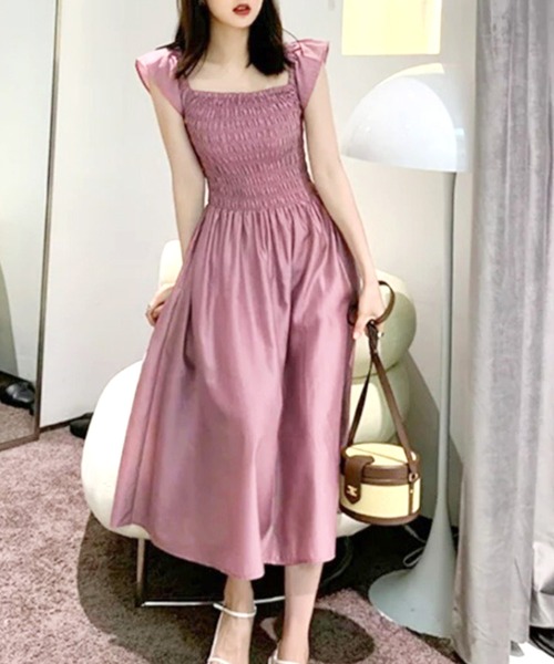 Dewlily(デューリリー)の「オフショルシャーリングワンピース(ワンピース・レディース・ピンク/ブラック・XL/L/M)」の18枚目の写真