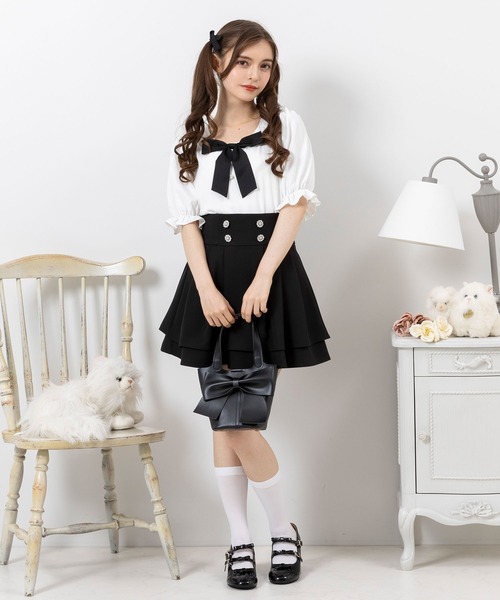 DearMyLoveRose(ディアマイラブローズ)の「リボンビジューフリル襟ブラウス(シャツ/ブラウス・レディース・ベビーピンク/ブラック/ホワイト・MEDIUM/XX-LARGE/LARGE/X-LARGE)」の19枚目の写真