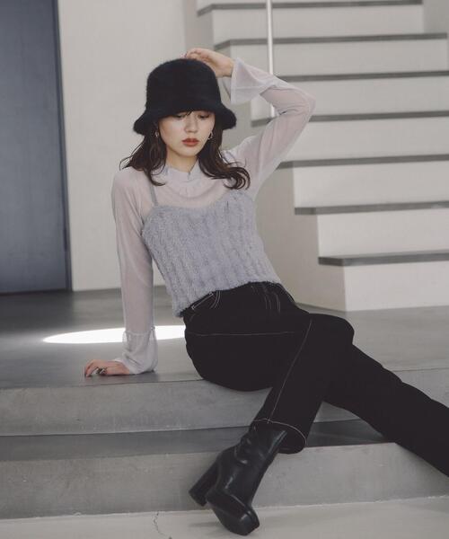 PROPORTION BODY DRESSING（プロポーションボディドレッシング）の「フェザーキャミニットセット / 1213270911（ニット/セーター・レディース・ブラウン/グレー・FREE）」の17枚目の写真