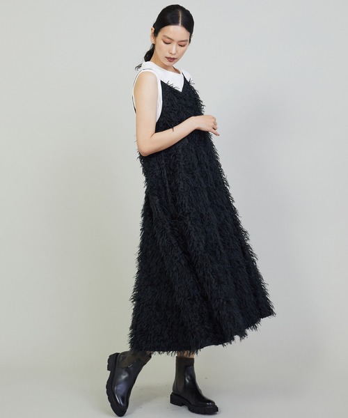 【美品】プルミエアロンディスモン　ジャカードティアードドレス　ワンピース　黒 1er Arrondissement（プルミエアロンディスモン）の「ロング