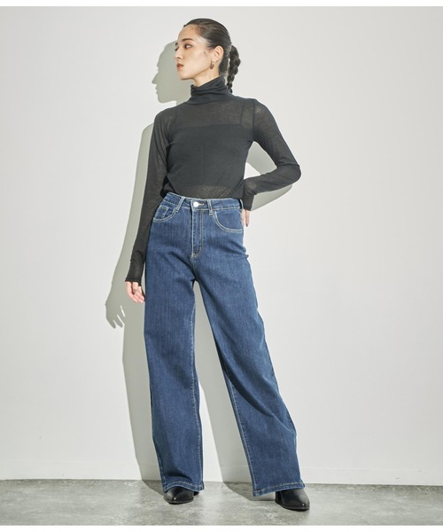 ANAP(アナップ)の「バックアウトシームシアータートルネックトップス(Tシャツ/カットソー・レディース・ピンク/ブラック/グレー/カーキ/グリーン・FREE)」の22枚目の写真