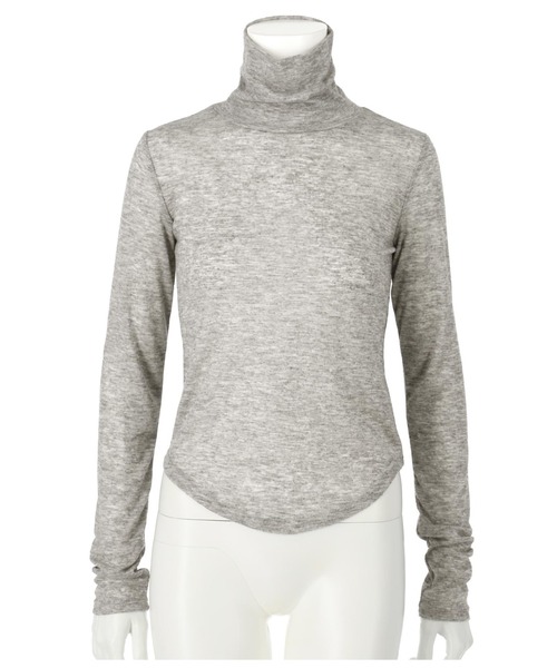 ANAP(アナップ)の「バックアウトシームシアータートルネックトップス(Tシャツ/カットソー・レディース・ピンク/ブラック/グレー/カーキ/グリーン・FREE)」の11枚目の写真