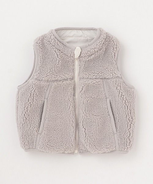 petit main（プティマイン）の「【リンク】リバーシブルベスト(キッズ)（ベスト・キッズ・オフホワイト/ブラック/イエロー・M/S）」の7枚目の写真