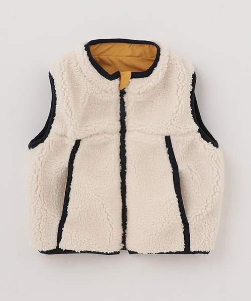 petit main（プティマイン）の「【リンク】リバーシブルベスト(キッズ)（ベスト・キッズ・オフホワイト/ブラック/イエロー・M/S）」の8枚目の写真