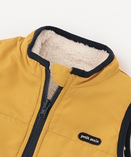 petit main（プティマイン）の「【リンク】リバーシブルベスト(キッズ)（ベスト・キッズ・オフホワイト/ブラック/イエロー・M/S）」の10枚目の写真